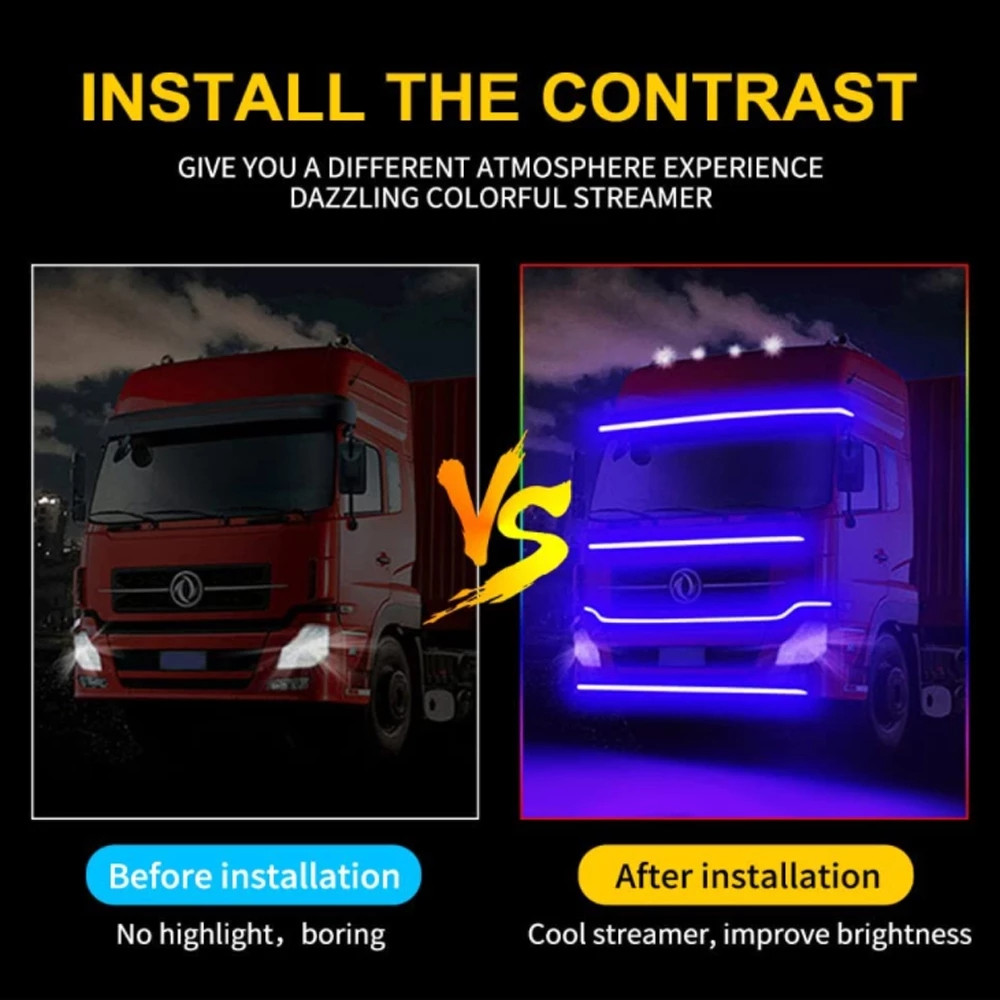 DC24V RGB Truck Led Strip Vehicle LED Work Lights Emergency Vehicle Led Strip Lights