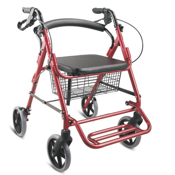 Quality OEM ODM Handicap Frame Mobility Walking Aids Premium Red With Wheel Brake 965LH for sale