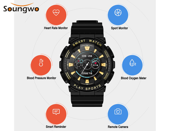 10m Operating Bluetooth IOT Devices Heart Rate Blood Pressure Oxygen Watch 1.09inch