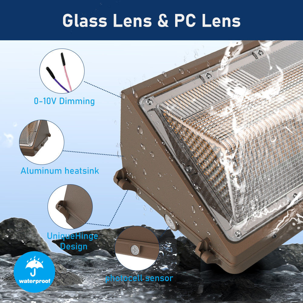 10400Lm 130Lm/W Outdoor Wall Lamp Light IP65 Industrial Style Wall Light