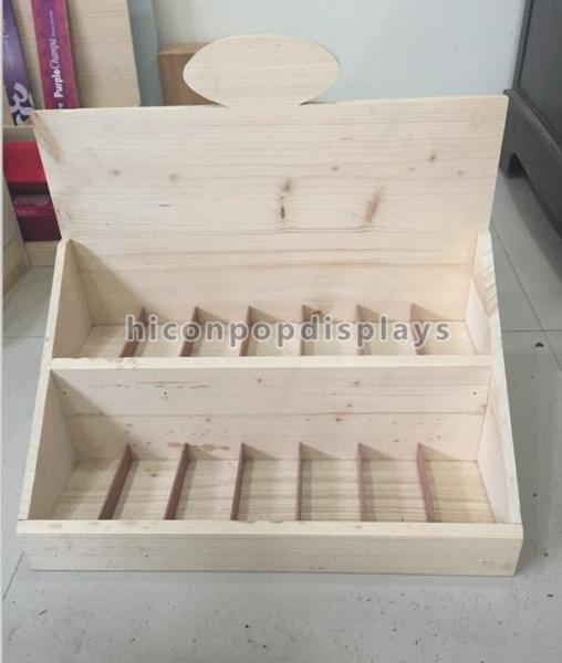 Customized Logo Counter Top Wooden Display Box 458 * 270 * 400mm For Retail