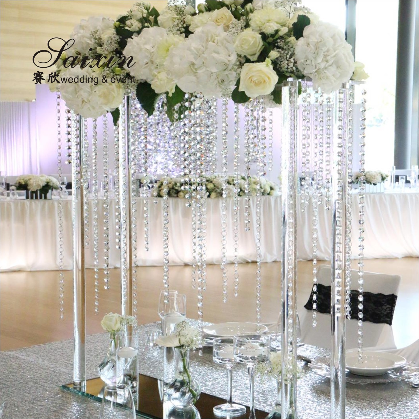 ZT-123 Wedding supplies crystal flower stand for wedding table centerpieces