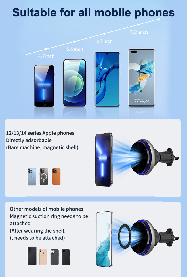 Starry Sky Light Magnetic Car Wireless Charging Holder Fast Heat Dissipation 9 Lighting Modes Customizable Shell Color