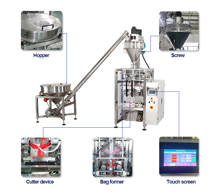 VFFS Automatic Powder Packing Machine For Chill Haldi Masala Cinnamon
