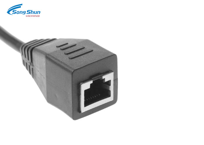 LAN Network Patch Cord Custom Black SFTP Cat 6 24AWG Bare Copper Conductor