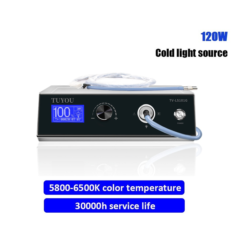 120W Endoscopy Surgery LED Medical Cold Light Source With Endoscope Optical Fiber Cable