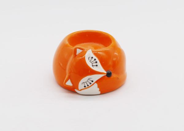Quality Fox Shape Ceramic Candle Holders / Handmade Tea Light Holders Home Decoration for sale