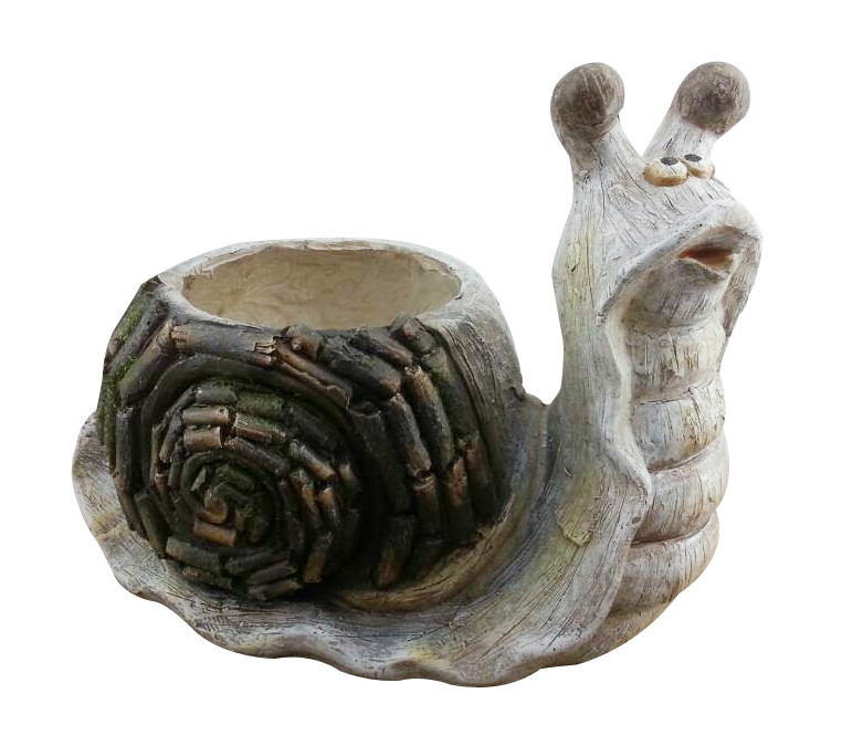 19" Natural Snail Decorative Outdoor Planters For Garden / Patios