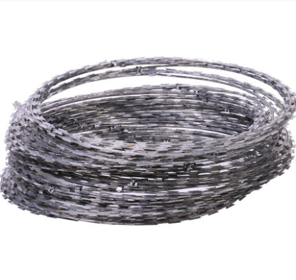 Anti-Climb security mesh fence hot dipped double strand razor blade barbed wire