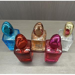 High End Square Bottom Blue Perfume Bottle with Box Customized 30mL 50mL Clear