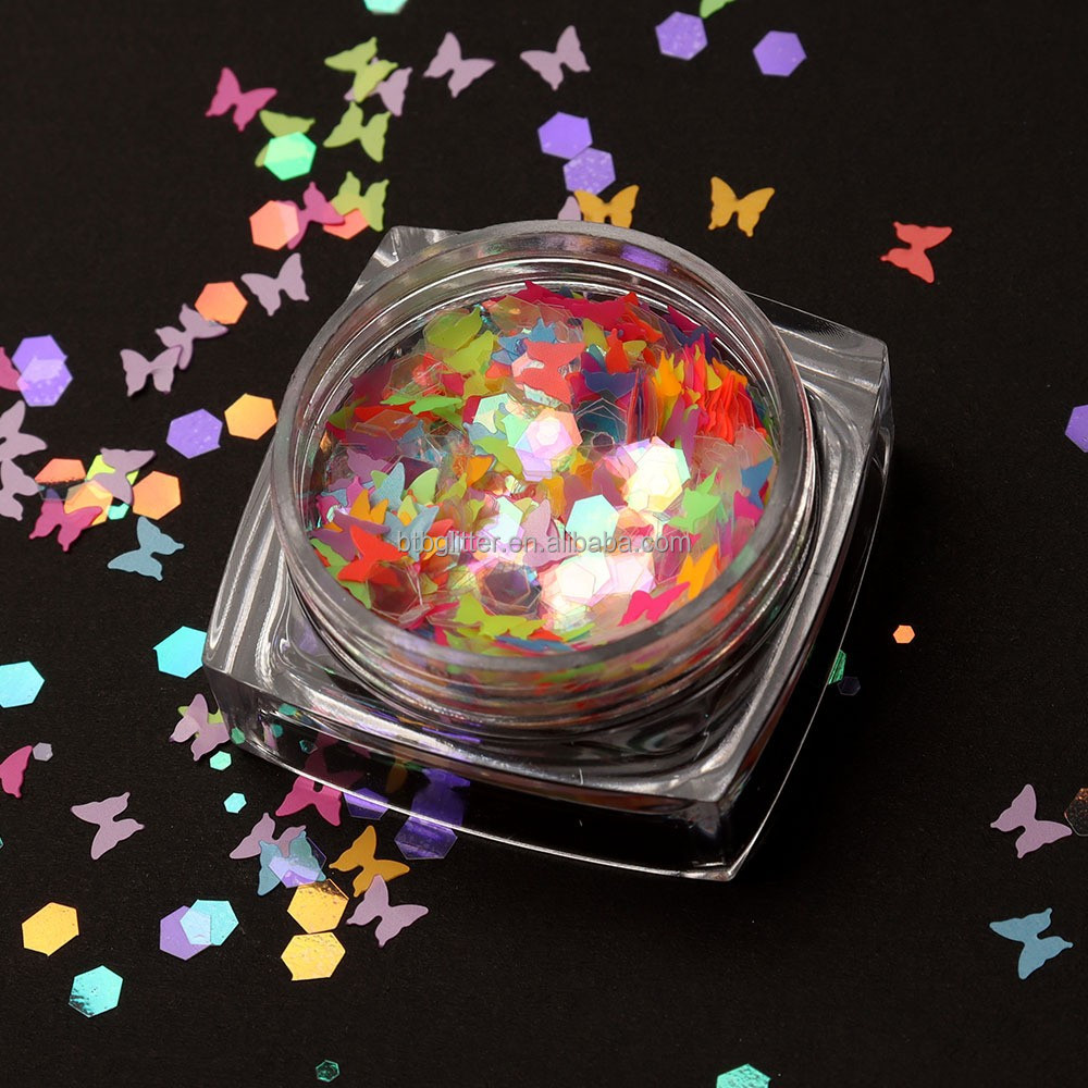 MOON Style YiWu ZY Polyester Chunky Hexagon Shaped Cosmetic Glitter for Fashionable Style
