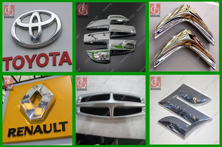 Outdoor waterproof vacuum formed and vacuum coating 3D Acrylic Car Sign / LED light Car Sign for Car Dealer Stores