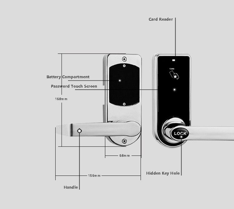 Keypad Keyless Key Card Door Lock Durable And Safe Stainsteel Structur