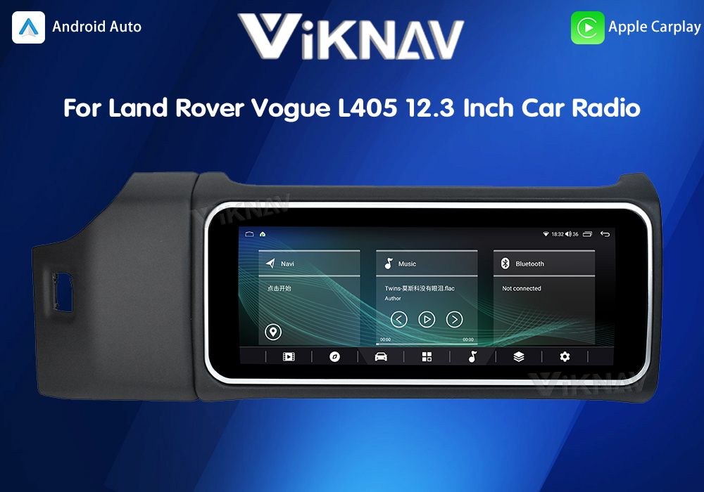 Viknav 12.3 Inch Touch Screen Car Radio For Land Rover Range Rover Vogue L405 2013-2017 Multimedia Player GPS Navigation Head Unit (Black)