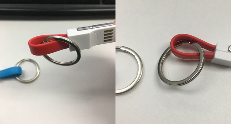 Magnetic 13cm 3 In 1 Charging Cable Type C Micro 8pin Keychain Cable