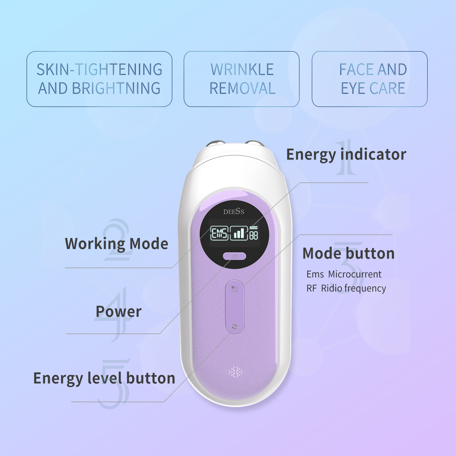 RoHS RF EMS Beauty Instrument DEESS Face Tightening Machine