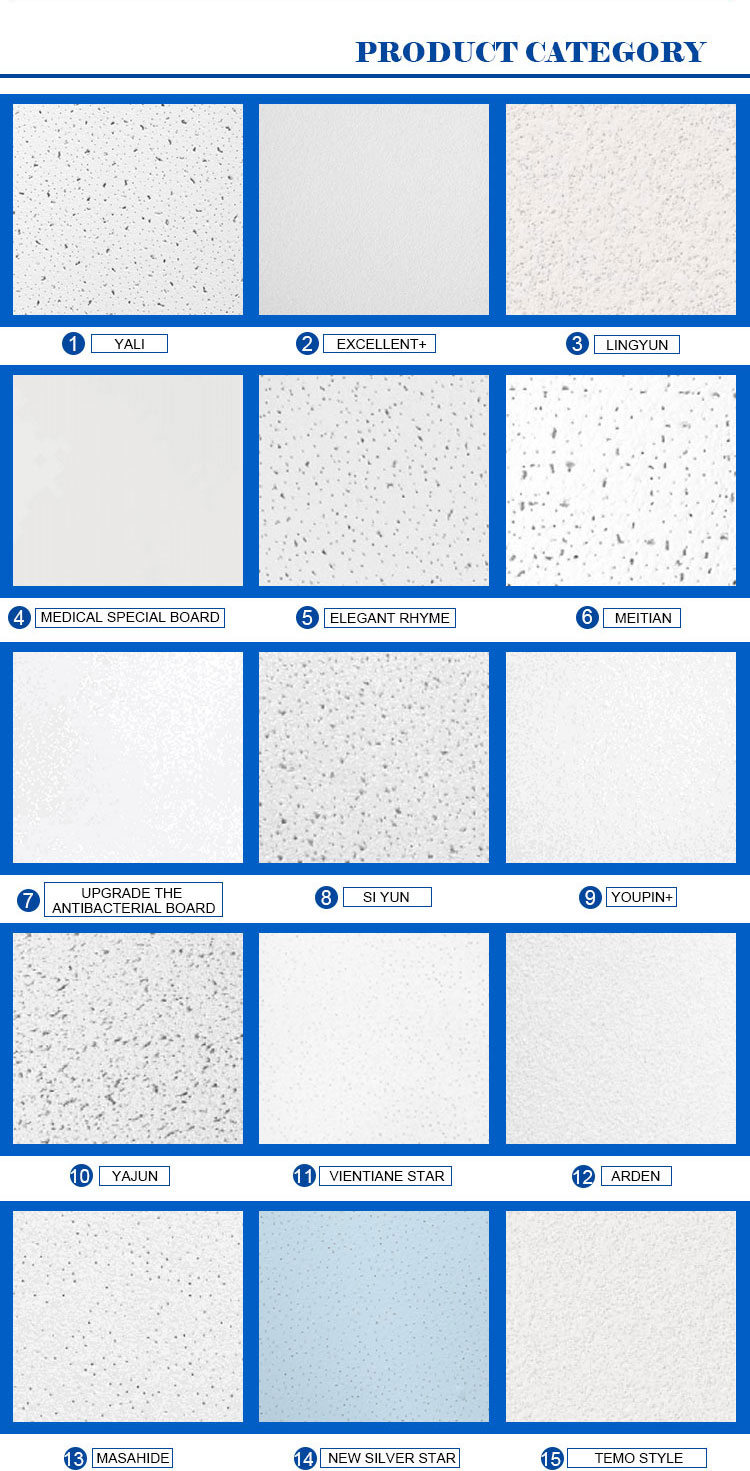 Mineral Fiber Ceiling Board Acoustical Mineral Fiber Plate OEM