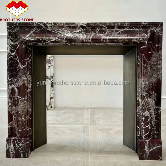 Modern Italian Style Marble Fireplace Mantel Indoor Decorative Stone Fireplace in Granite