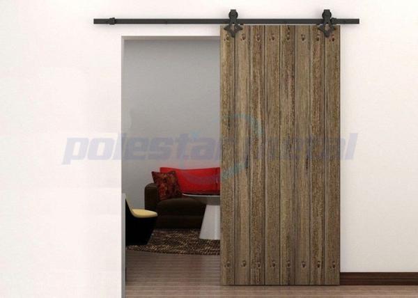 Satin Black Steel Decorative Door Hardware , Modern Sliding Barn Door Hardware
