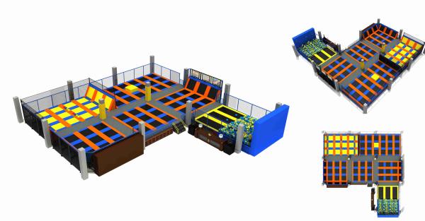 756M2 Free Jumping/ Indoor Trampoline Park / Kids Indoor Jumping Bed For Fun/