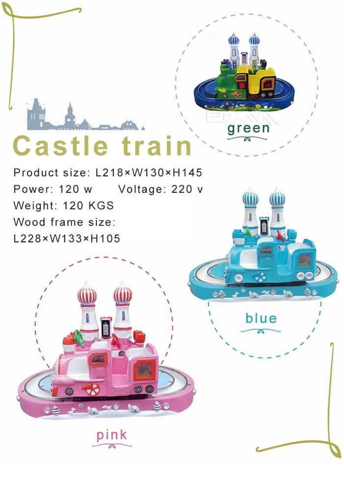 Coin Operated Round Castle Kiddie Ride Train Game Machine Funfair Games