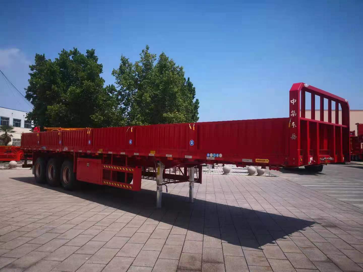 CIMC 3 axle 12400*2610*1550mm customized Design for Timber Coil and Steel Container Haulage Side Column Flatbed Semi Trailer