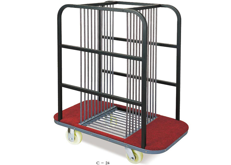 6 Inches Polyester Casters / Banquet Equipment 10 Compartments Glass Turntable Transport Trolley