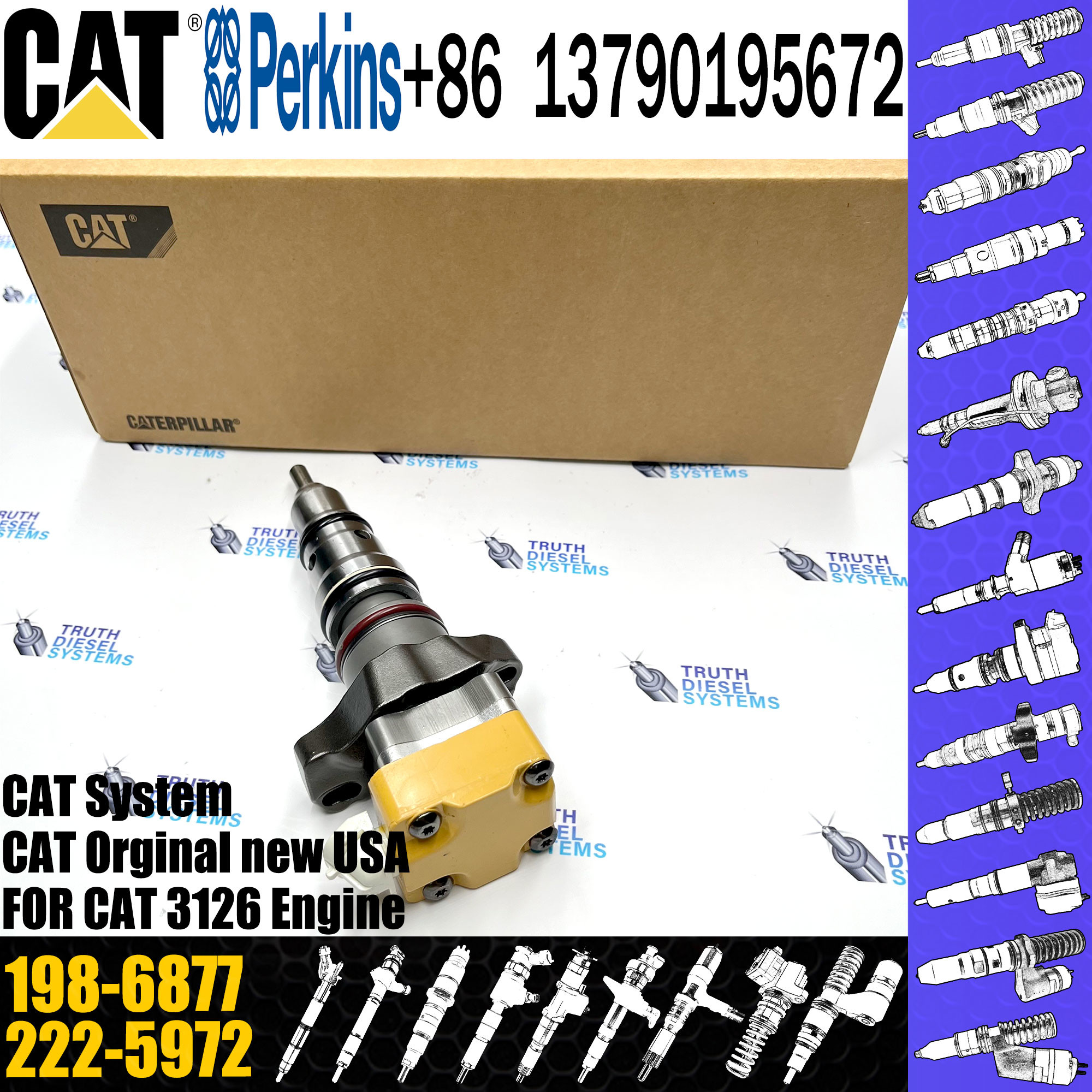 diesel fuel injector 232-1170 173-9268 232-1171 162-9610 174-7527 232-1183 10R1257 198-6877 for C-A-T engine