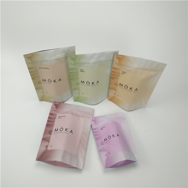 Stand Up Body Scrub Bag Foil Pouch Packaging for Food and Beauty Products