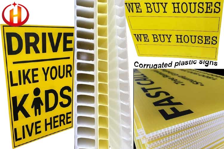 Polypropylene Glossy Corrugated Plastic Signs Durable WaterProof