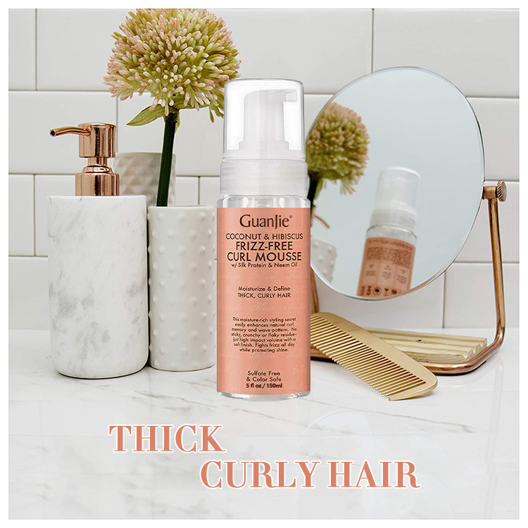 Non Greasy Formula Organic Hair Mousse For Curly Hair No Frizz No Flaking