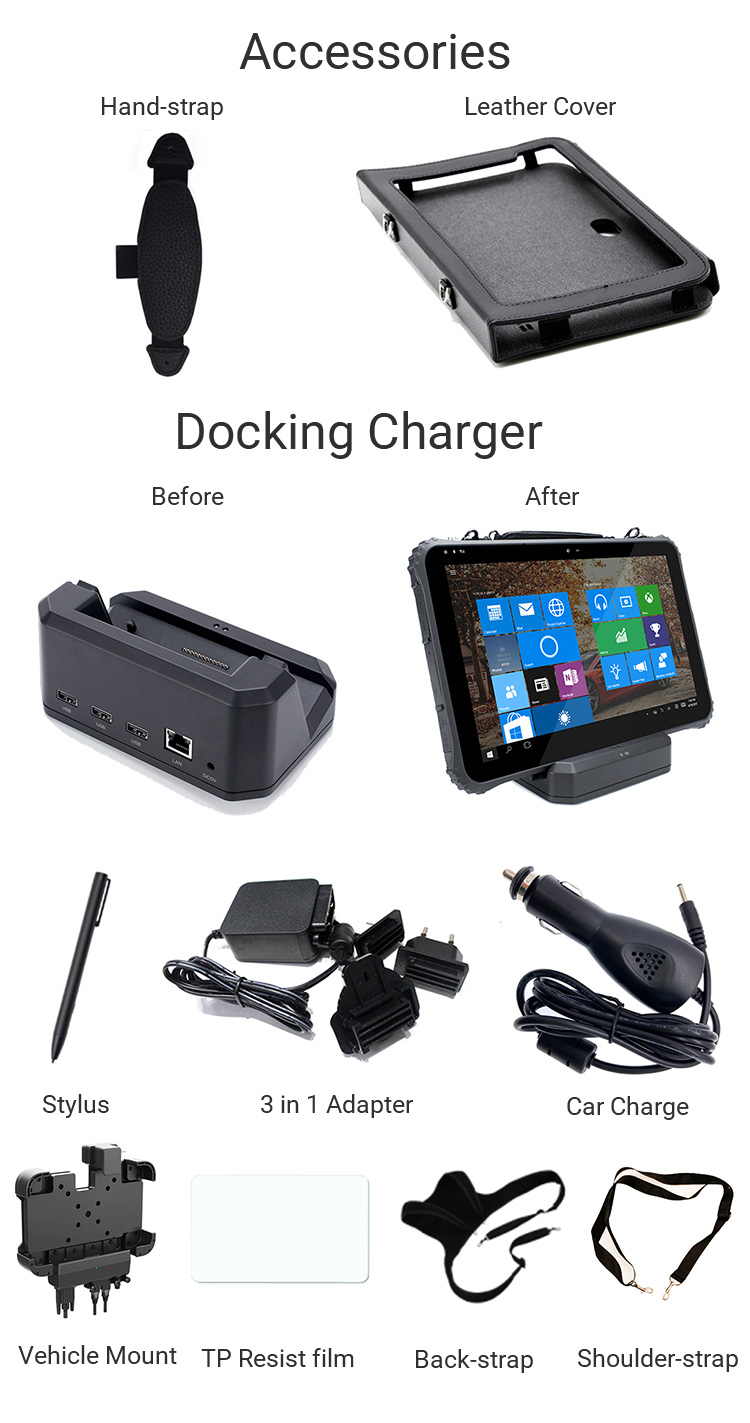 2.4G 5.8G Dual Frequency Rugged Tablet PC with Waterproof IP67 and 8500mAh Battery