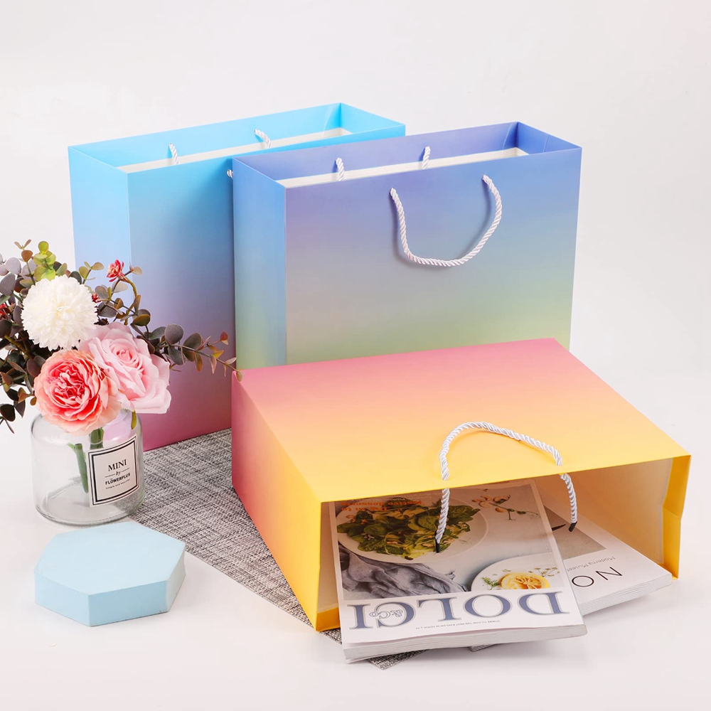 Custom Recycled Retail Carry Cardboard Boutique Shopping Gift Tote Paper Bag Ideal