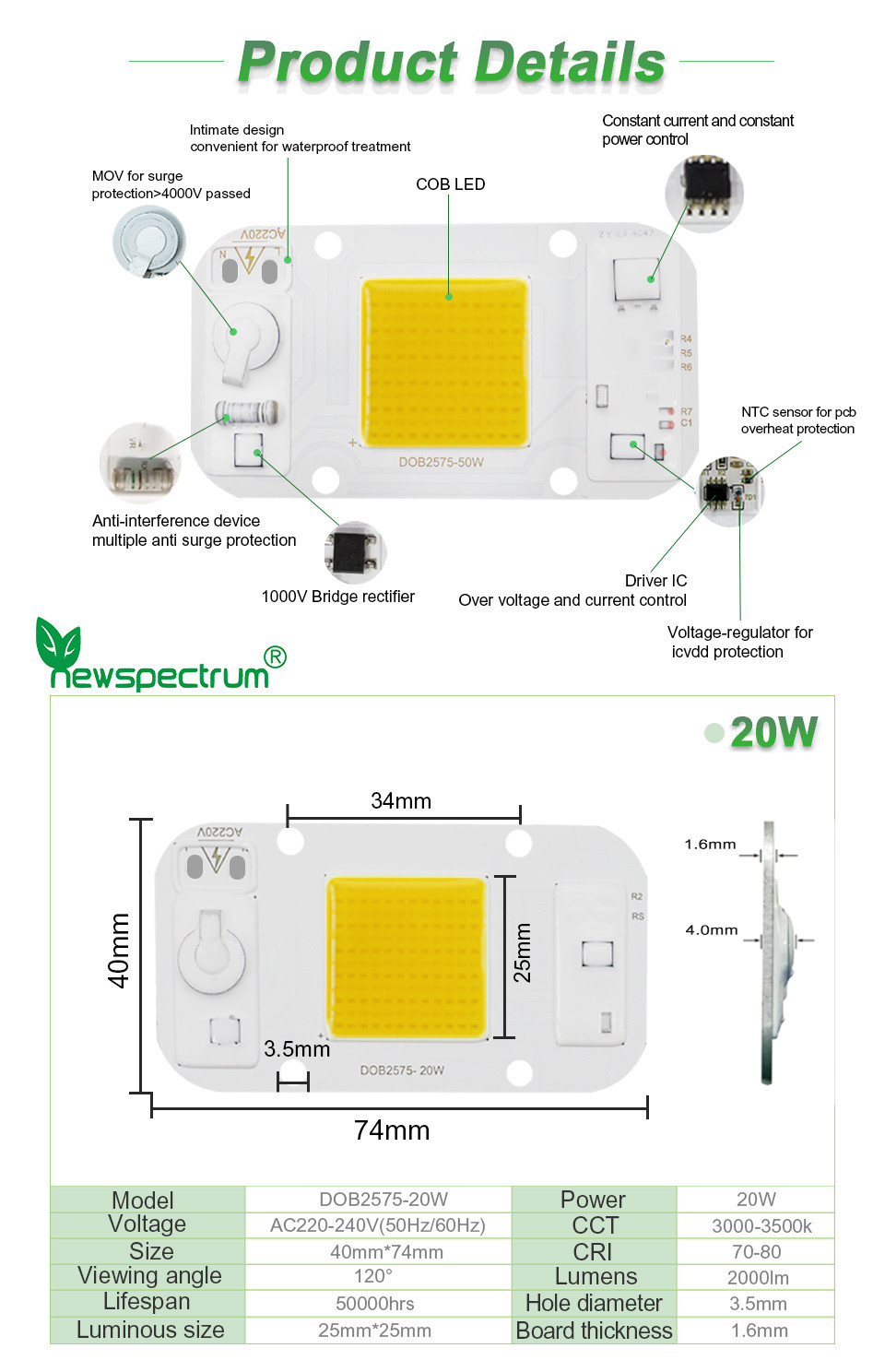 4000K LED COB Chip