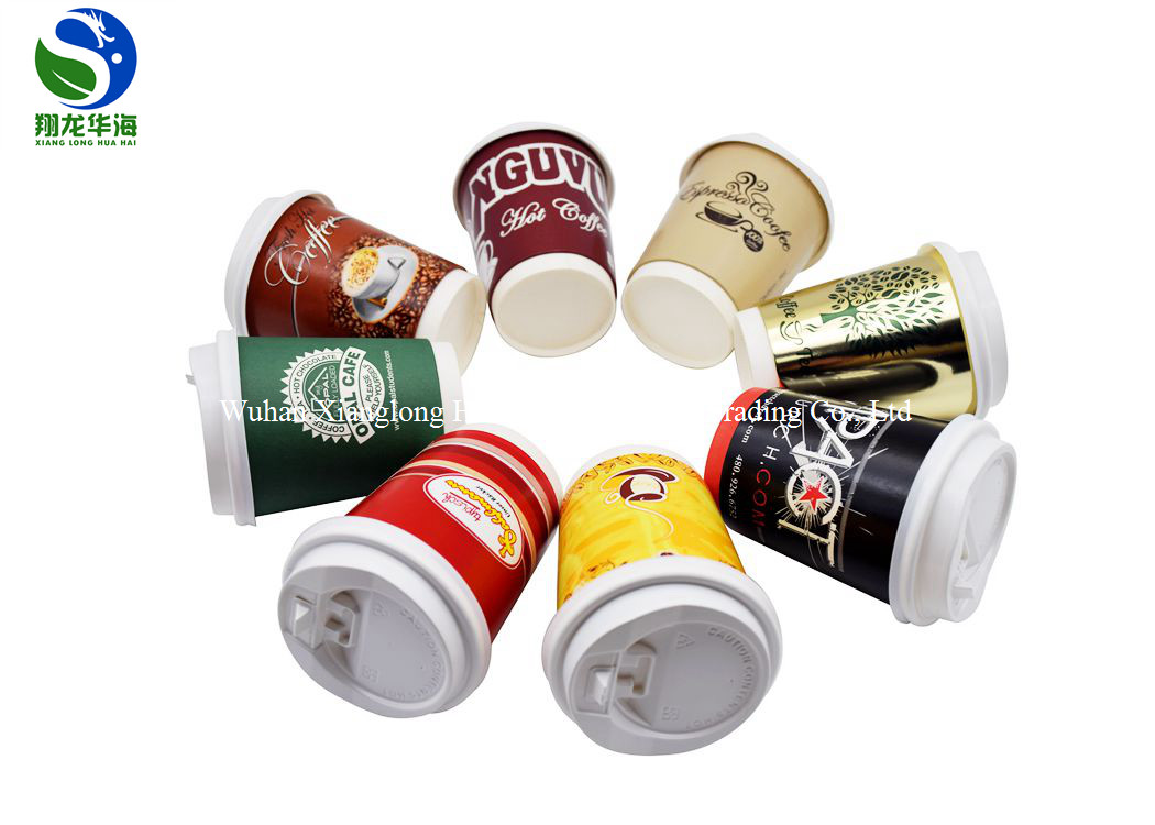 Water / Tea Take Out Double Wall Paper Cup Disposable Custom Made Printed