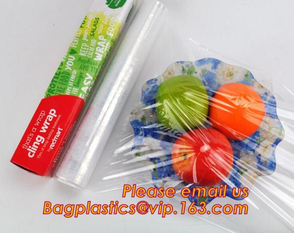 Waterproof transparent pe pvc 12mic 30cm customized food wrap,China stretch