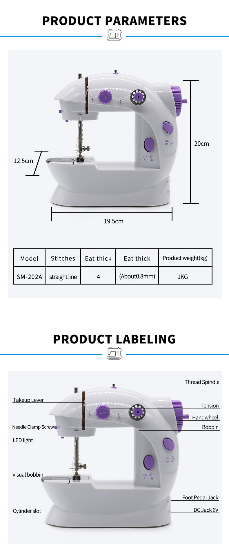 Video Technical Support After Service Portable Mini Household Sewing Machine UFR-202