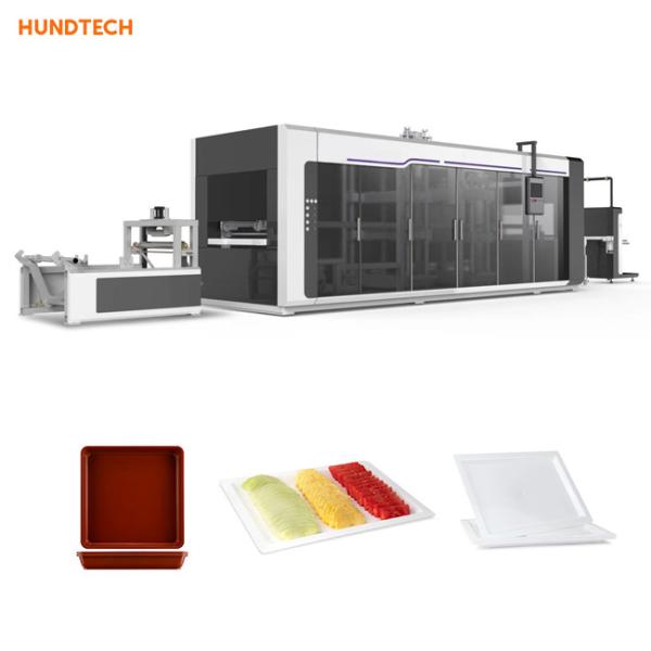 Plastic Blister Industrial Thermoforming Machine Square Boxes Lids Filling