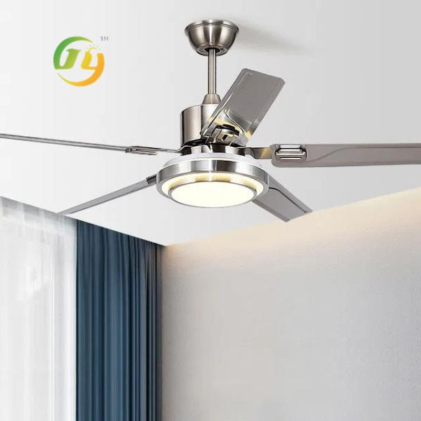 SENKAI Simple Stainless Steel Fan Leaf Living / Dining Room Bedroom Fan Light