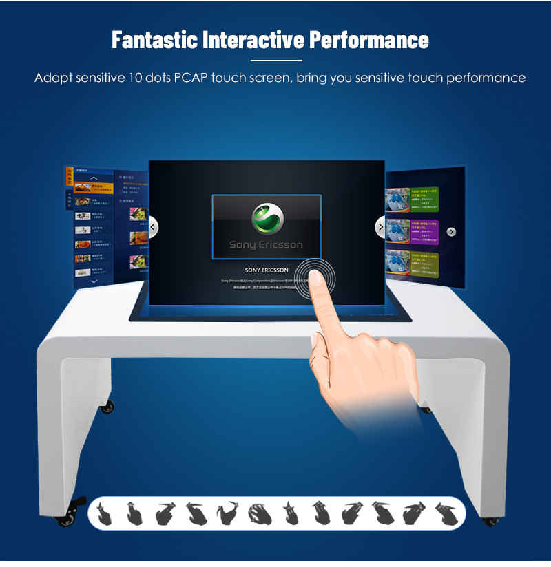 Smart Interactive Touch Screen Coffee Table Capacitive Multi Touch 43in