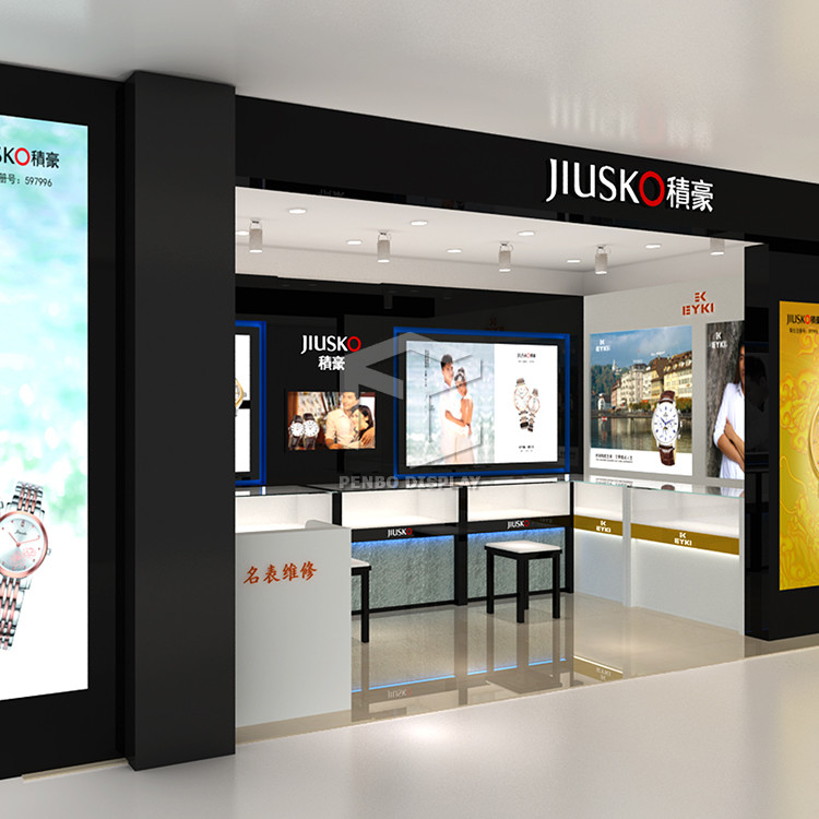 CDR Format Watch Shop Display Counter 2mm MDF Fingerprint Proof With Shop Logo