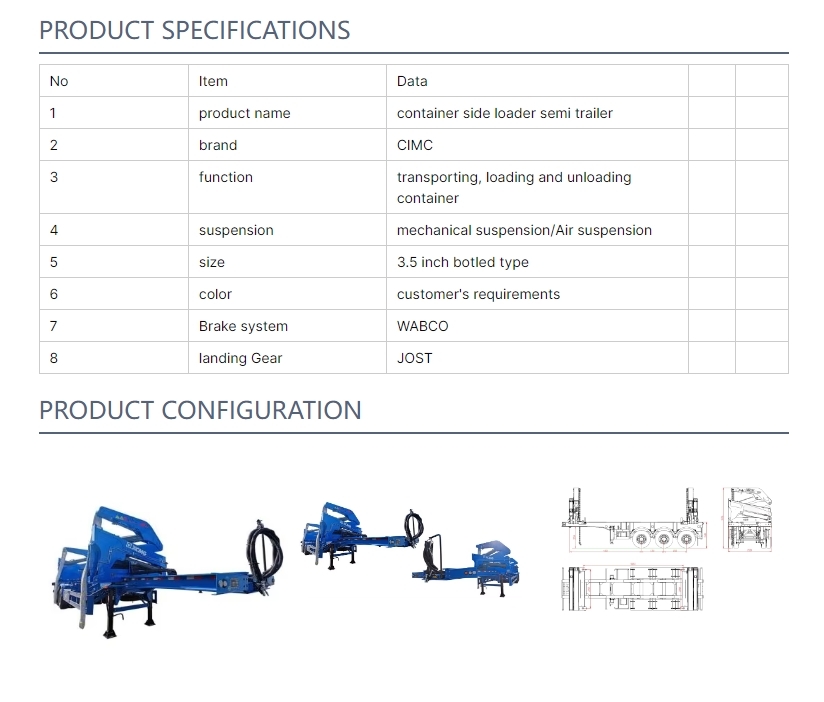 Side Loader Semi Trailer Optimized For Efficient Container Loading Unloading Enhanced Stability And Safety For Sale In Africa