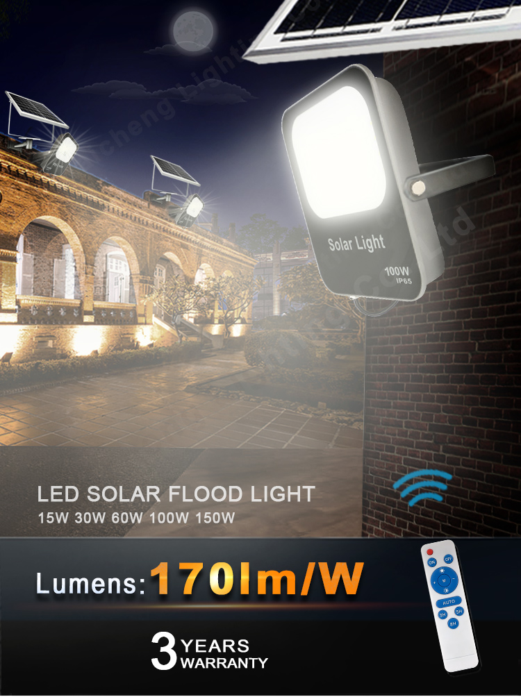 Aluminum Body 30Watt 5100lm Solar Outdoor Flood Lights