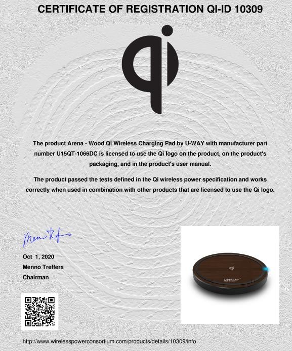 S Style Wood Qi Wireless Charging Pad 10W Fast Charge