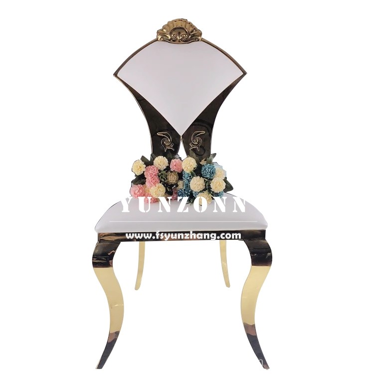 New Design Hotel Banqeut Wedding Chair Fan-Shape Chair Back Stainless Steel Chair