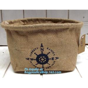 Fabric 3 sets Jute home organization storage basket/boxes stackable for