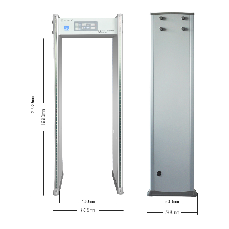 6 zones walk through door frame metal detector gate