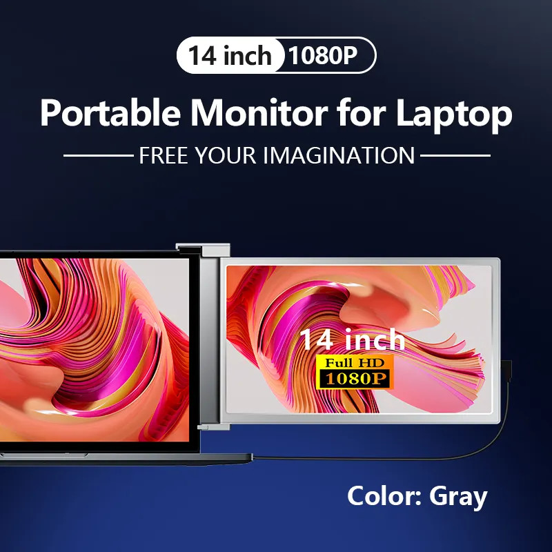14Inch Dual Portable Monitor For Laptop USB C Extender Dual Screen