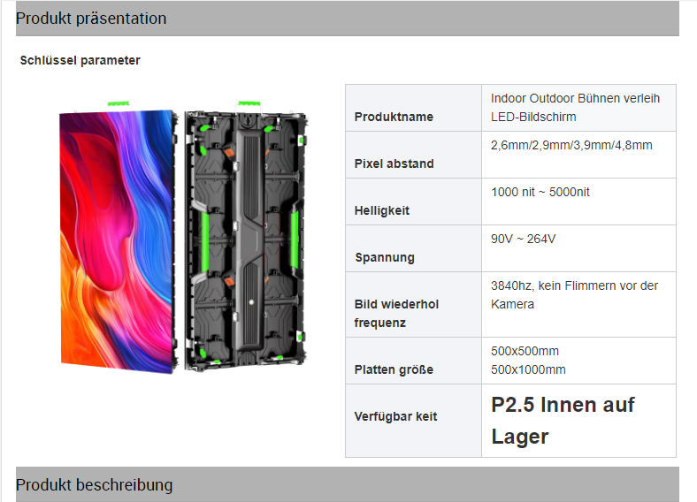Outdoor Led Screen Rental P2.9 LED Screen Display Led Screen Rental For Trade Shows