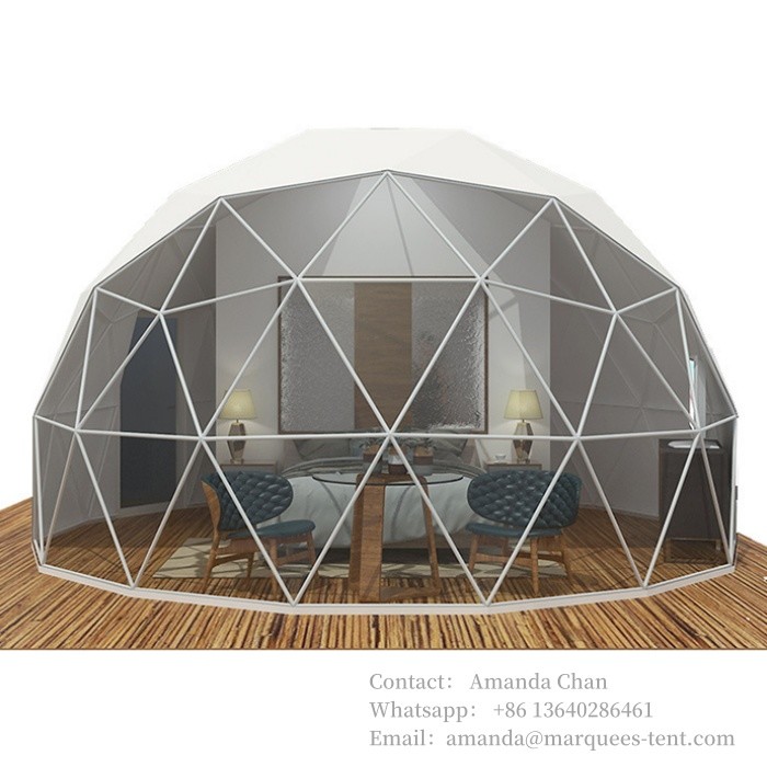 Waterproof And Fireproof Glamping Hotel Dome Tent Geodesic Camping House Resort For Outdoor Events